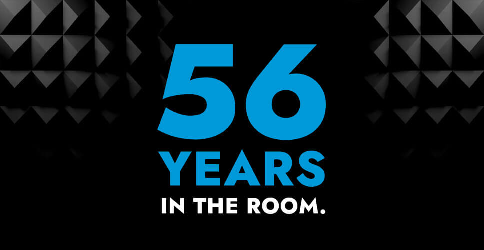 graphic that says 56 years in the room