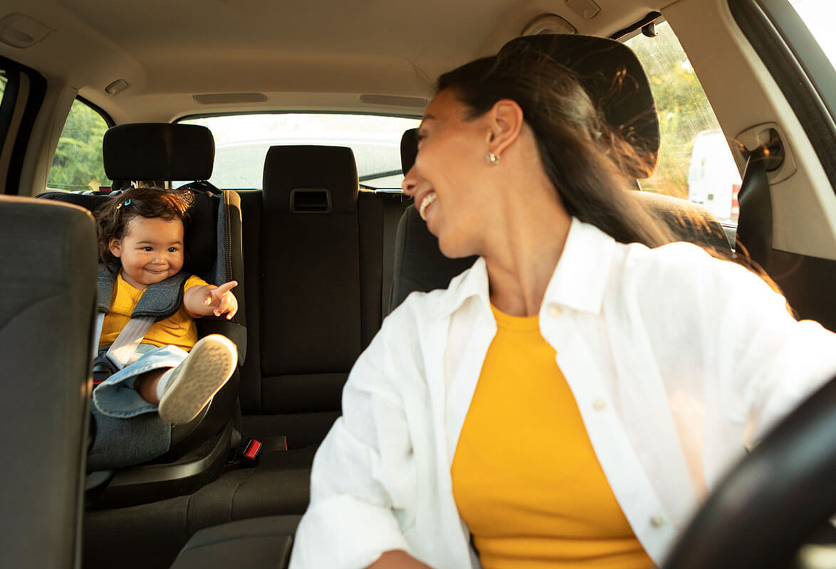 mother in drivers seat
