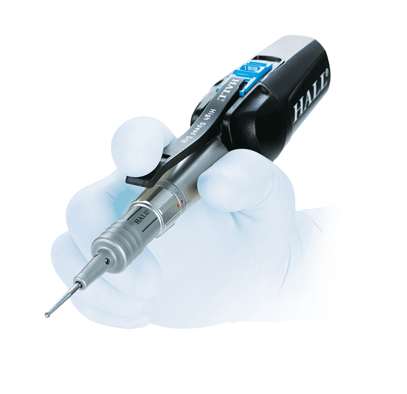 Image of hand holding the MicroFree Drill