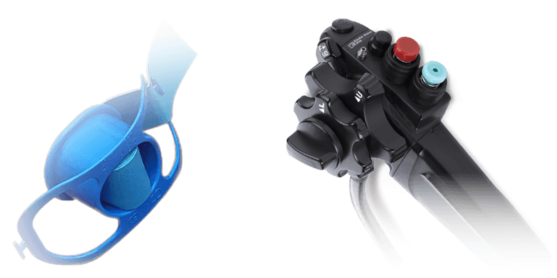 blue bite block and cleanguard endoscope valve