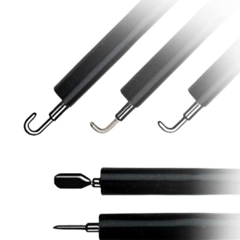 Electrodos laparoscópicos con recubrimiento Ultra antiadherente con succión/irrigación