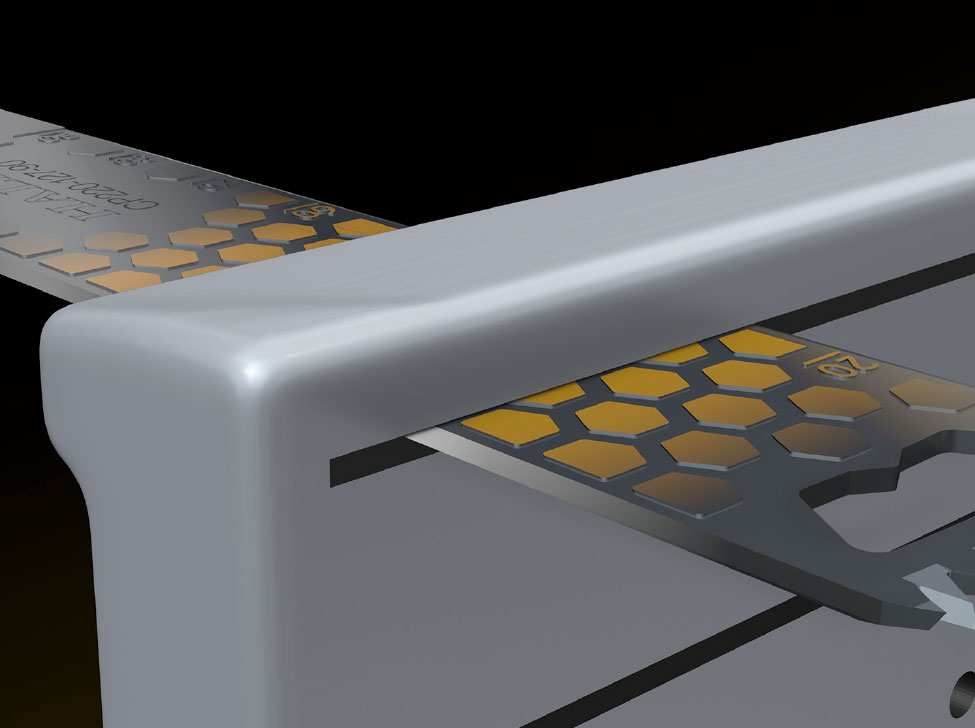 Closeup of the sharp edge